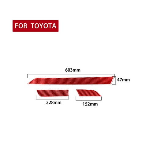 Red Carbon Fiber Dashboard Center Console Panel Trim for T@yota Tundr@ 2014-2021 - Bild 2 von 10