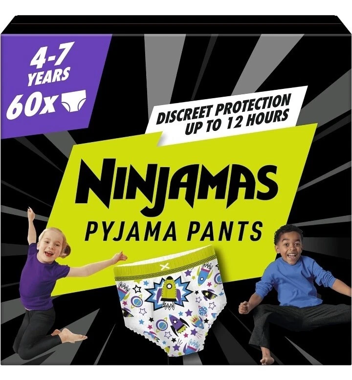 Product Image for Pampers Ninjamas Pyjama Pants Unisex Spaceships, 4 - 7 4-7 Years (Pack of 60)