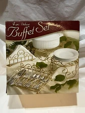 4-pc Deluxe Buffet serving set - color : Gold