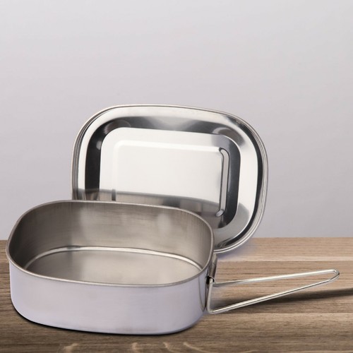 Neu Edelstahl Mittagessen Bento Box Wiederverwendbare Lebensmittel Aufbewahrung Behälter Outdoor Camp - Bild 3 von 5