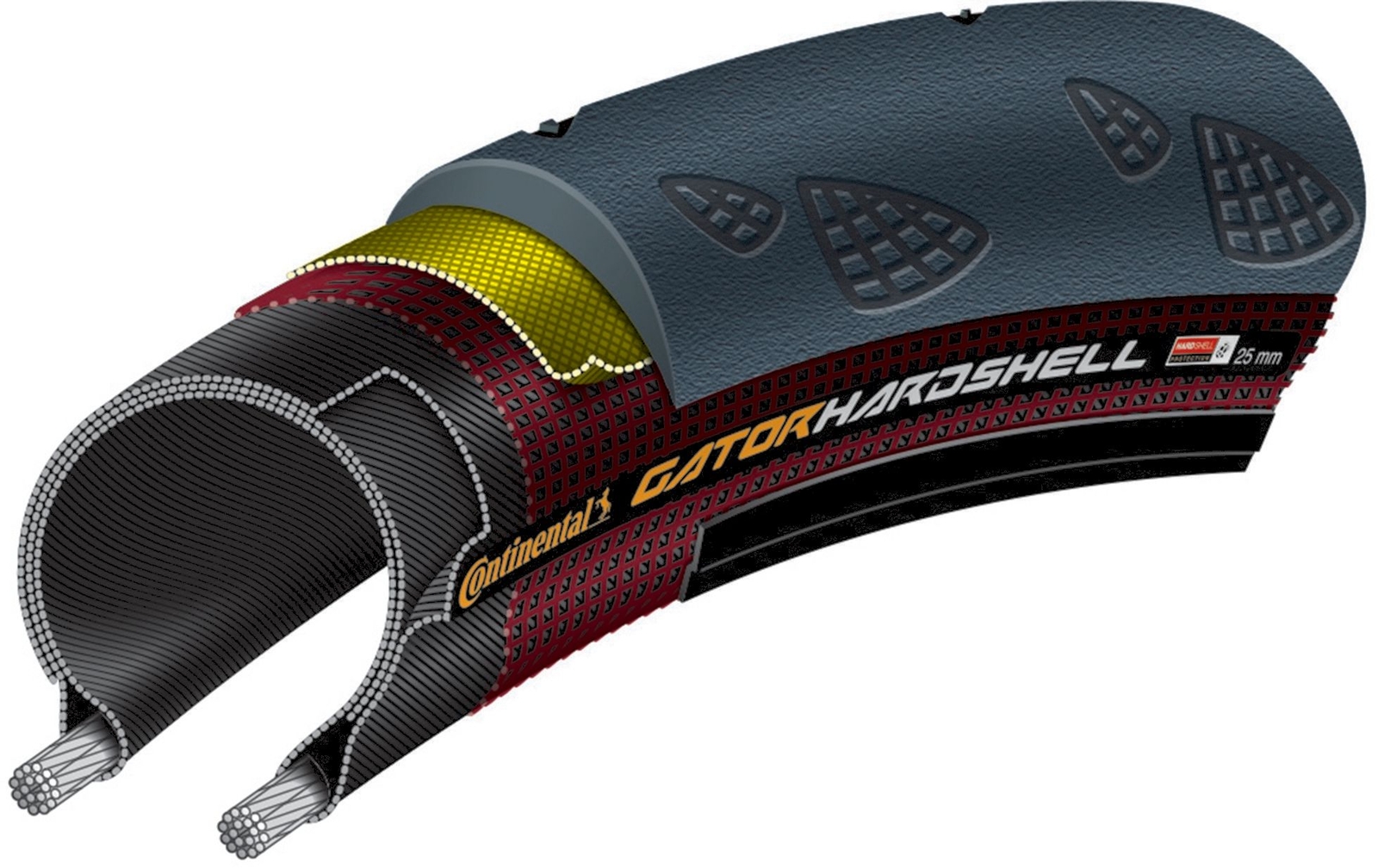 Continental Gatorskin Gator Hardshell DuraSkin Wire Bead Road Cycling Tires, 700