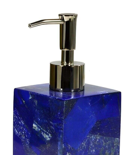 Lapis Lazuli Gemstone Soap Dispenser Handmade Arts Bathroom & Kitchen Decors - Picture 4 of 8