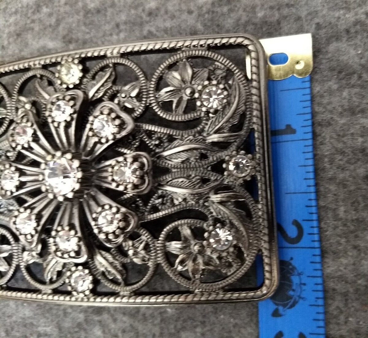 White House Black Market Stone / Rhinestone Belt | Black and Gunmetal White House Black Market Belts On Sale Up To 90% Off Retail  main image 3