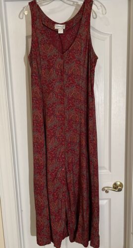 Vintage S. ROBERTS Größe 12 beere Blumen Tee Maxikleid ärmellos Knopfleiste. - Bild 2 von 17