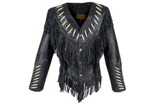 Women’s Shortened Western Style Leather Motorcycle Jacket