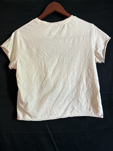 Buffalo David Bitton Crop Top Embroidery Cream Cotton Shirt Red White & Blue Sm - Picture 10 of 12