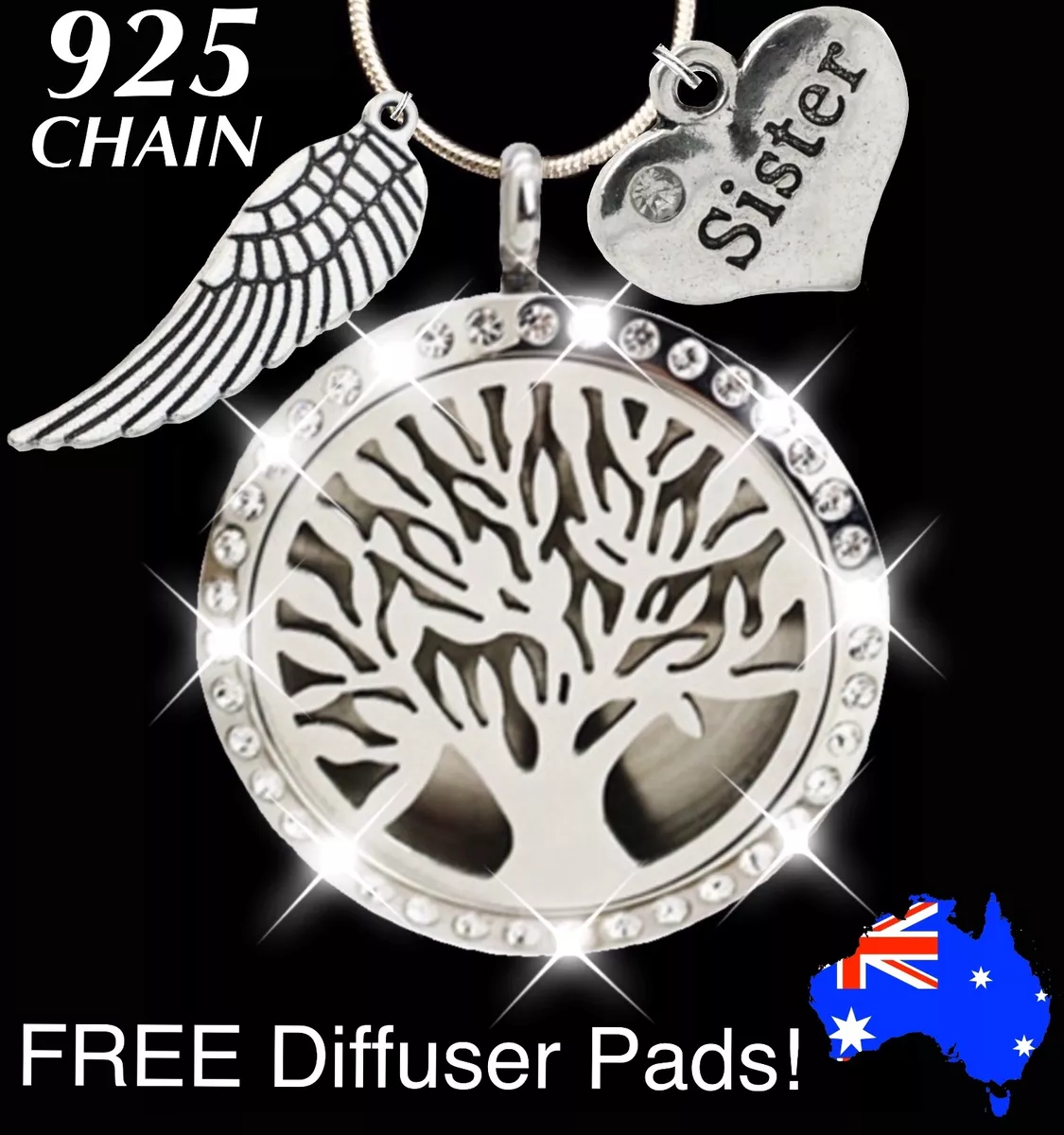 Sister Crystal TREE of LIFE Essential Oil Diffuser 925 Sterling