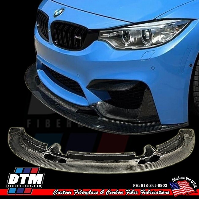 BMW F82 M4 04-19 GT4 Race Front Bumper Lip Carbon Fiber 2x2 MADE
