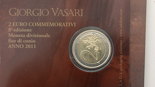 SAINT MARIN COFFRET 2€ COMMEMORATIVE 2011 NEUVE UNC : Naissance Giorgio Vasari - Photo 5/5