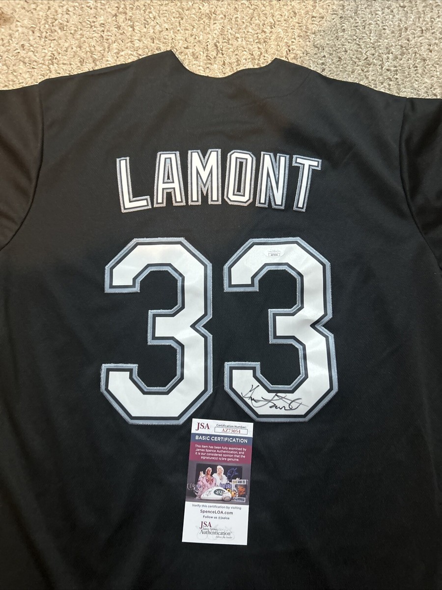 CHICAGO WHITE SOX- GENE LAMONT SIGNED AUTOGRAPH JERSEY JSA