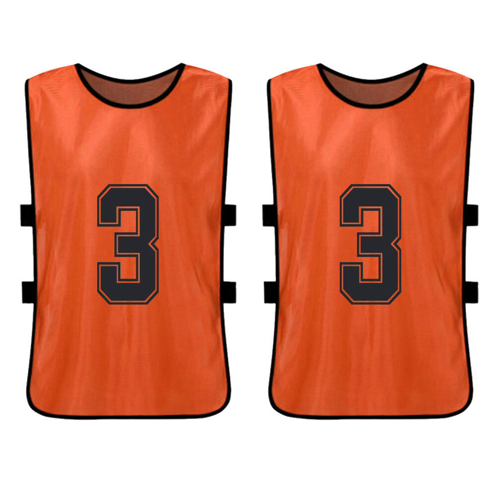 Chasubles De Sport Numérotées 1 à 10 - Taille LARGE (Orange) - Pour Football, Rugby, Entraînement - 7