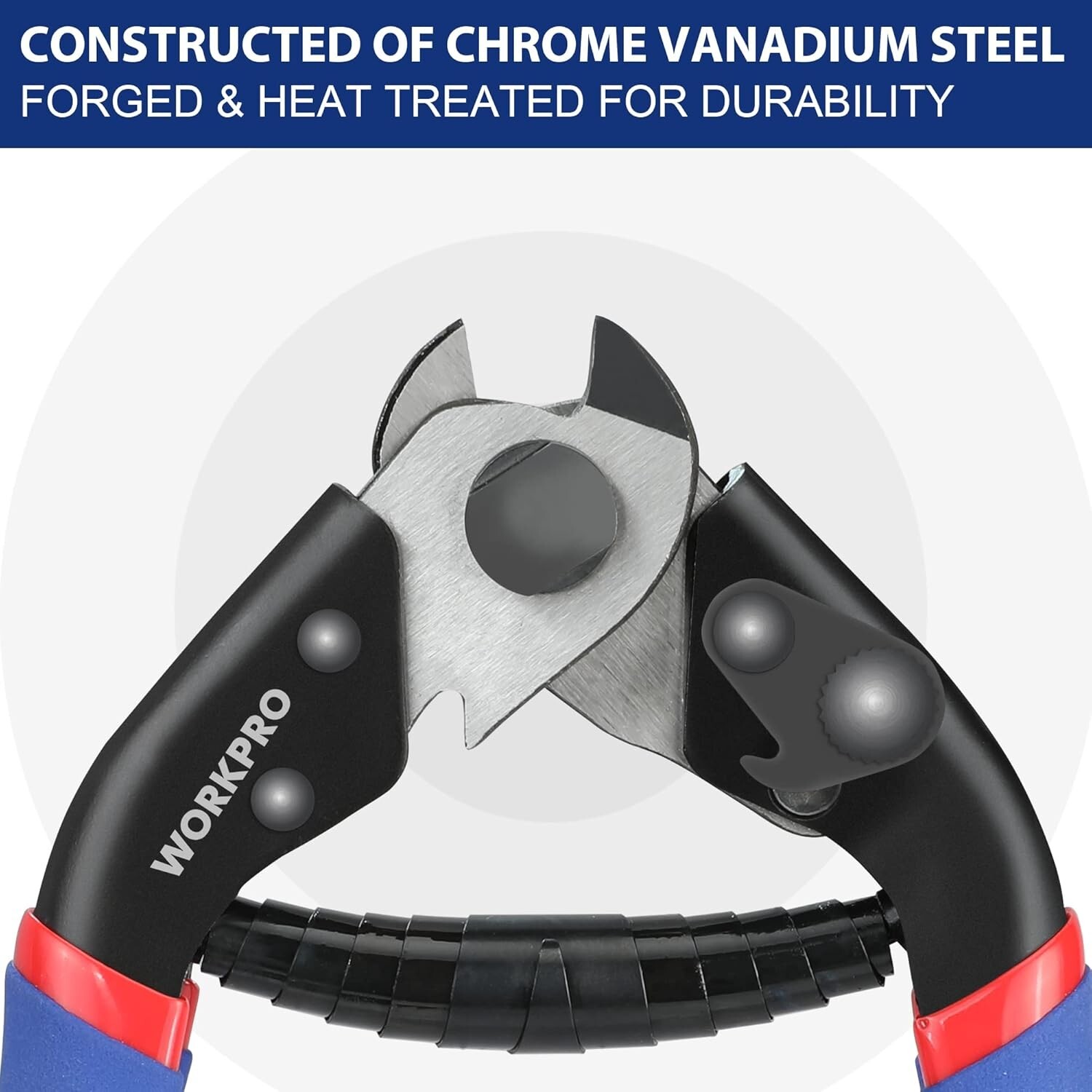 WORKPRO 190 mm Wire Rope Cutter,Cr-V Steel Wire Cutters for Stainless Steel Rope 3