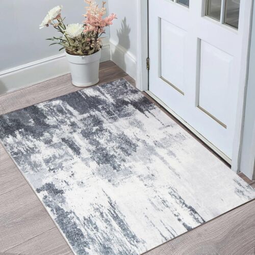 Entryway Rugs Indoor Door Mat 2x3 Grey Abstract Washable Area Rug for Kitchen...