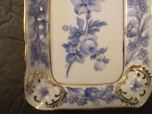 Ashtray, Schumann Arzberg Bavaria Germany Blue Flowers Gold Leaf Stunning set 2 - Picture 10 of 10