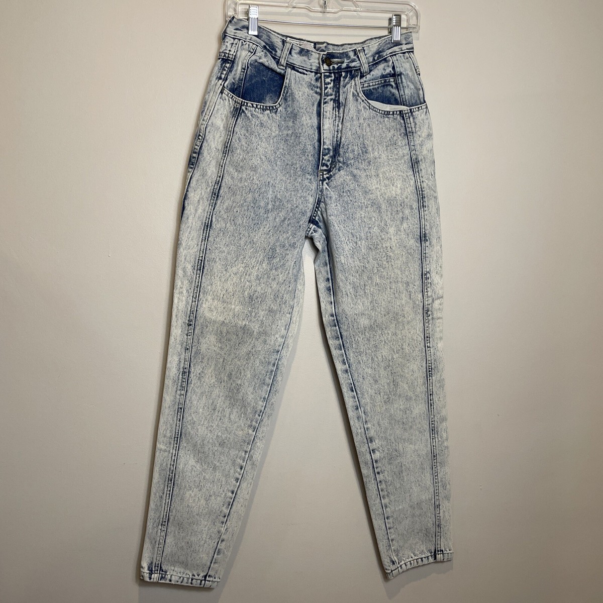 【Mused】 Heart Bleach Jeans - Blue VTG Blumarine 80s Acid Wash High Waisted Mom Jeans Size 10