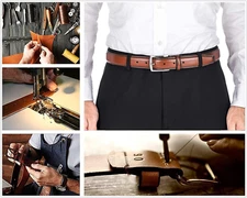 Genuine Leather Dress Belt- Classic & Fashion for Work Business and Casual Belt