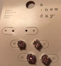 A New Day , 2 Pairs Of Cubic Zirconia Nickel Free Studs