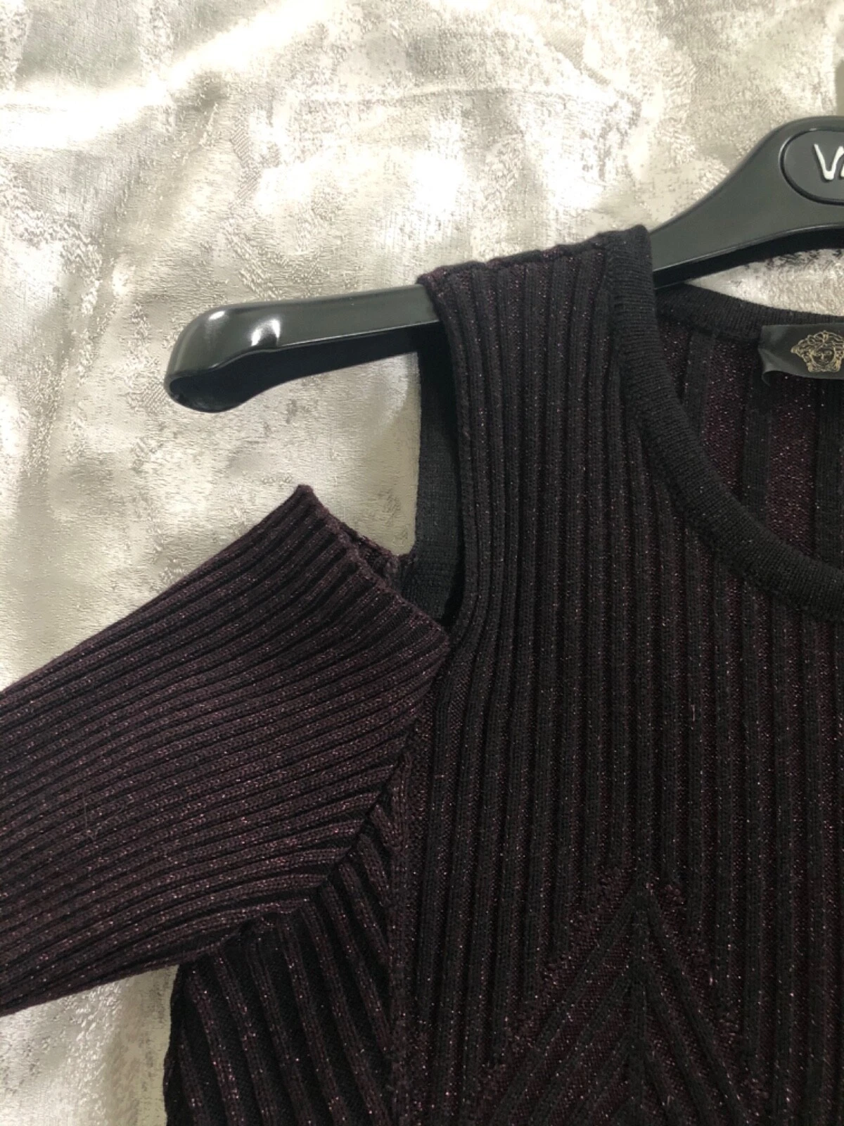 AUTENTICO ABITO DA MAGLIONE IN LANA A COSTINE A SPALLA FREDDA VERSACE TAGLIA 38 IT