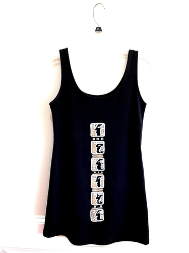 Street Style Native Ethno Grafik auf schwarzem Tank Mini Kleid - Totem Grafik - Bild 4 von 4