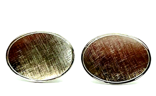 Sterling Silver Oval Classic Cufflinks Cuff links For Men's - Picture 1 of 8