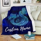 Aquarius Zodiac Custom Name Blanket Throw Fleece Cozy Couch Sofa Plush Bedding