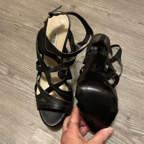 NEW Guess Stiletto Open Peep Toe Shoes 9 M - 第 3/4 張圖片