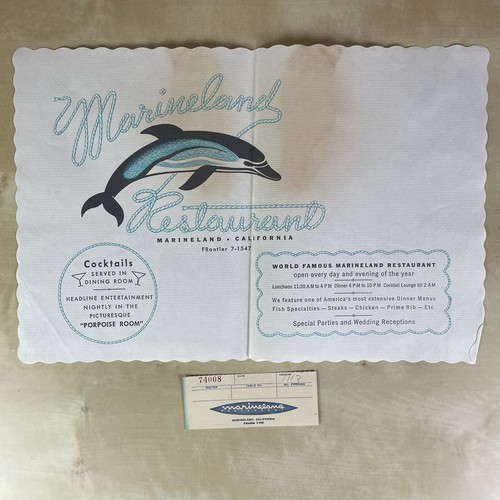 Marineland of the Pacific California Vintage 1960s Brochure, Map, Placemat Lot! - Picture 13 of 18