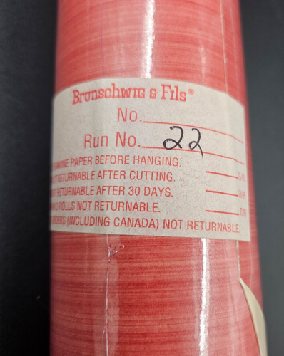 Brunschwig Fils Chartwell Jaspe Wallpaper Double Roll 11 Yards x 21” Salmon VTG - Picture 4 of 5