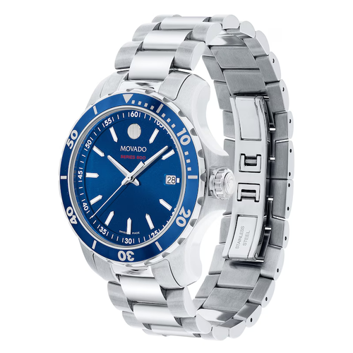 BRAND NEW Movado Quartz Series 800 Blue Dial Steel Case Men's Watch 2600137 - Picture 3 of 3
