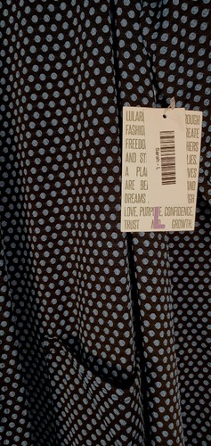 Lularoe Sarah (Size Large) Black/Blue-polka dot, NWT, FREE SHIPPING! (0050) - Picture 3 of 4