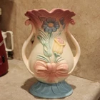 Hull Art Pottery B-781 1/2 Floral Vase Pink Blue Cream Matte Decorative Vintage