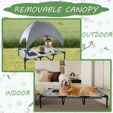 Dog Bed with Canopy Anti Scratch Oxford Fabric Summer Portable Pet Bed Cot Anti