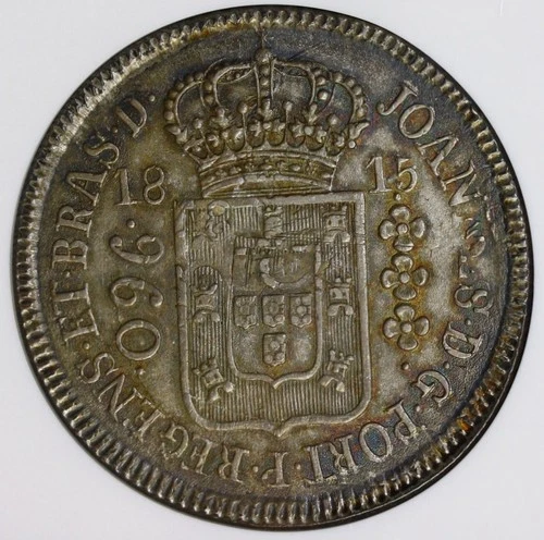 1815-R Brazil 960 Reis  SILVER COIN  NGC MS62