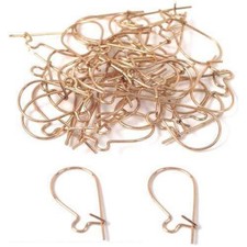 36 Gold Plated Kidney Wires Earring Jewelry 22 Gauge 17mm x 8 mm