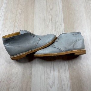 Clark\'s Jil Sander Mens Gray Lace Up Classic Leather Chukka Desert Boots Size 9 Clarks Jil Sander Desert Boots Suede Leather Chukka Men main image 4
