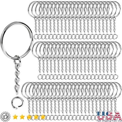 60pcs Keychain Rings & Open Jump Rings DIY Craft Accessories Metal Keyrings New