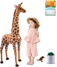 Giant Stuffed Giraffe Animal Set, 47 Inch Large Giraffe Plush Toy for Kids with