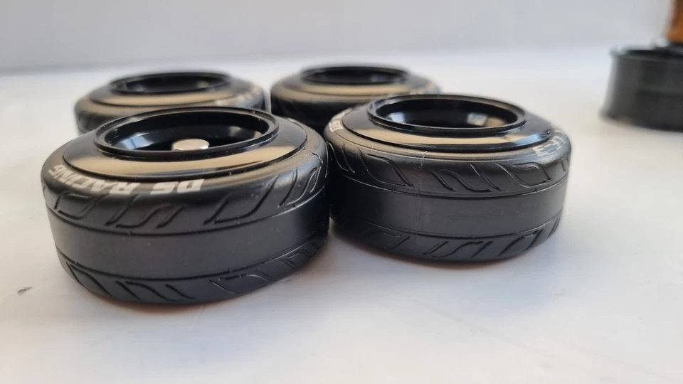 1/10 12mm Drive Black Hex RC Car Wheels Rubber Tyres Set For Drift RC Car - Image 4 of 4