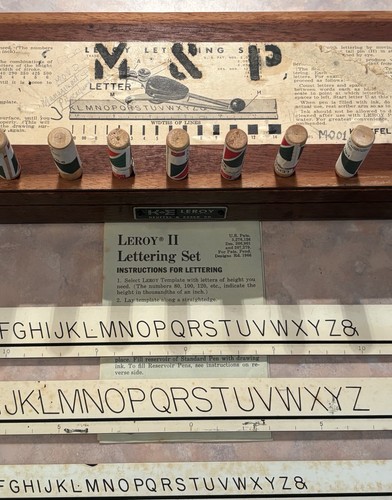 VTG-1966-K&E©️-Leroy II-Lettering Set-Keuffel & Esser Drafting Kit Oak Wood Case - 第 8/24 張圖片