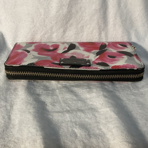 Kate Spade- Floral Long Zip Around Wallet, Gray with Pink Roses - Afbeelding 4 van 7