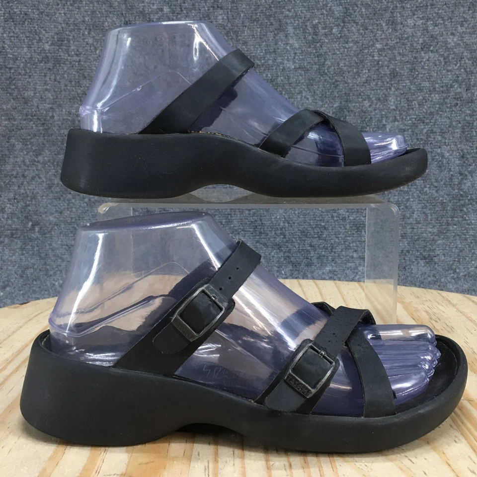 Tatami by Birkenstock Sandals Womens 36 Black Slides Leather Buckle Open Toe - Image 2 of 4
