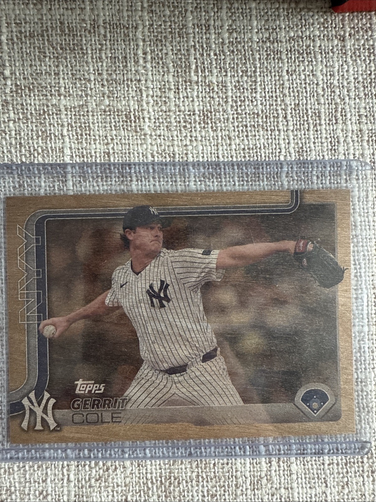 2025 Topps Series 1 Gerrit Cole #187 Wood Parallel #02/25 NY Yankees