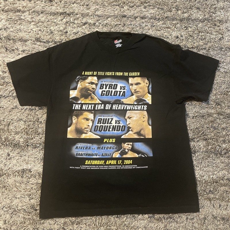 Vintage Y2K 2004  Byrd vs GOLOTA / Ruiz vs Oquendo Boxing Promo T-Shirt Don King
