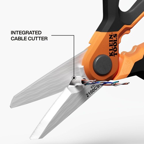 Klein Tools 2100CS Stainless Steel Electrician Scissors with Serrated Blade and - Picture 4 of 5