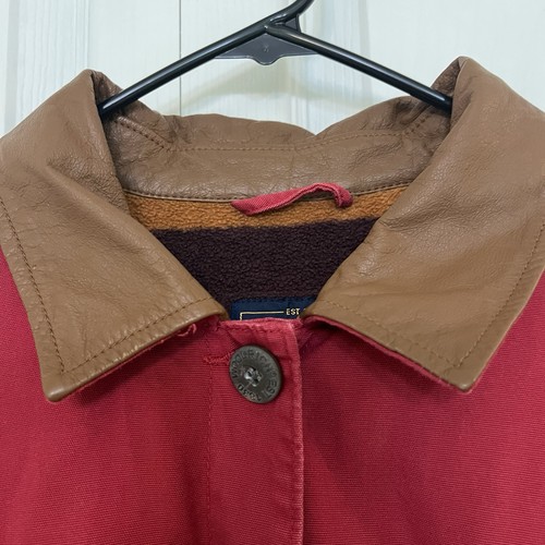 Vntg Woolrich Chore Barn Blanket Fleece Lined Jacket Ruby Red Women’s XL - Picture 3 of 14