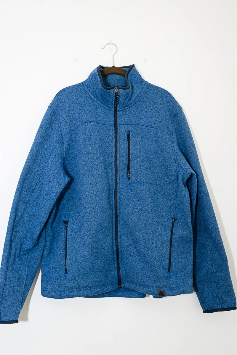 L.L. Bean Full Zip Fleece Jacket Slightly Fitted Large Reg Blue