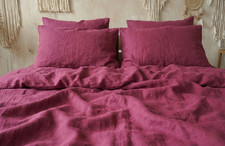 Raspberry Cotton Duvet Cover Set, Boho Bedding Cover, Quilt Cover, Comforter