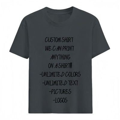 Personalized Text Photo Logo Custom T-Shirt Heat Transfer Print Unisex Gift Tee