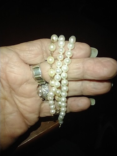14 KT GOLD CULTURED PEARL BRACELET LOT of 3 - Picture 5 of 6