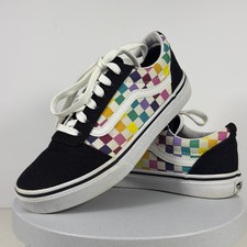 Vans Old Skool Kids Checkerboard Multicolor Black Lace Sneakers US 4.5